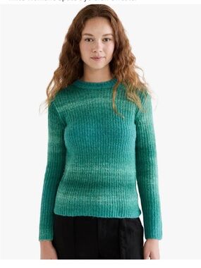 Vince Space Dye Crew Sweater in Malachite (Green)